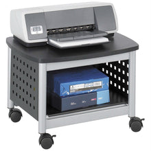 Load image into Gallery viewer, Under-Desk Printer Stand Mobile Office Cart in Black and Silver