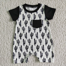 Load image into Gallery viewer, Short sleeve cactus shorts pocket boy romper
