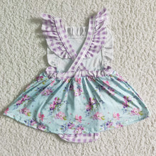 Load image into Gallery viewer, Floral backless skirt baby summer romper
