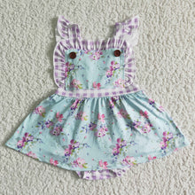 Load image into Gallery viewer, Floral backless skirt baby summer romper
