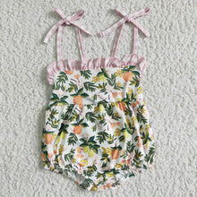 Load image into Gallery viewer, Peach sleeveless baby summer romper