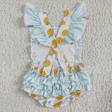 Load image into Gallery viewer, Peach print bubbles baby summer romper