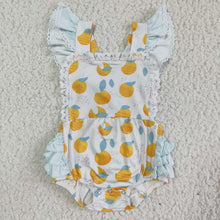 Load image into Gallery viewer, Peach print bubbles baby summer romper