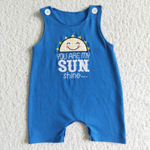 Load image into Gallery viewer, You are my sunshine embroidery baby boy romper