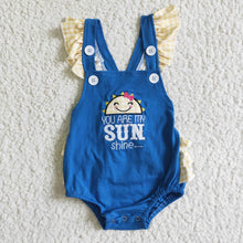 Load image into Gallery viewer, You are my sunshine embroidery baby girl romper