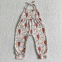 Load image into Gallery viewer, Highland cow baby girls jumpsuit