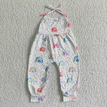 Load image into Gallery viewer, Rainbow backless baby girls jumpsuit