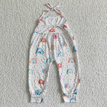Load image into Gallery viewer, Rainbow backless baby girls jumpsuit