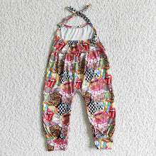Load image into Gallery viewer, Retro tongue sleeveless jumper kids girls jumpsuit