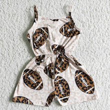 Load image into Gallery viewer, Leopard football sleeveless jumper girls jumpsuit
