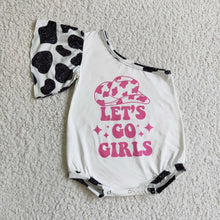 Load image into Gallery viewer, Let's go girls one shoulder baby kids western romper