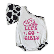 Load image into Gallery viewer, Let's go girls one shoulder baby kids western romper