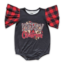 Load image into Gallery viewer, Merry Christmas short sleeves baby girls romper