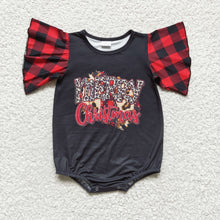 Load image into Gallery viewer, Merry Christmas short sleeves baby girls romper