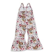 Load image into Gallery viewer, Highland cow floral baby girls western jumpsuit