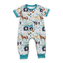 Load image into Gallery viewer, Cow goat pig horse chicken baby boy farm romper
