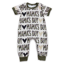 Load image into Gallery viewer, Mama's boy camo short sleeves baby kids romper