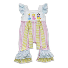 Load image into Gallery viewer, Flutter sleeves stripe princess baby girls romper
