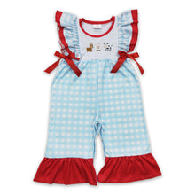 Load image into Gallery viewer, Horse sheep cow embroidery baby girls romper