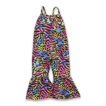 Load image into Gallery viewer, Tiger print colorful sleevess kids girls jumpsuit