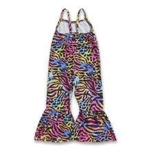 Load image into Gallery viewer, Tiger print colorful sleevess kids girls jumpsuit