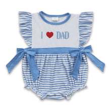Load image into Gallery viewer, I love DAD stripe baby girls father's day romper