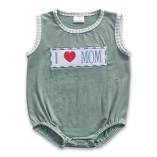 Load image into Gallery viewer, I love MOM stripe baby boy mother's day romper