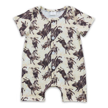 Load image into Gallery viewer, Short sleeves horse rodeo baby boy western romper