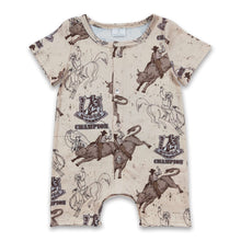 Load image into Gallery viewer, Champion horse rodeo baby boy western romper