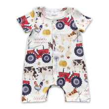 Load image into Gallery viewer, Cow chicken duck tractor baby kids farm romper
