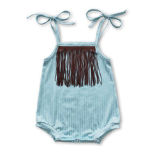 Load image into Gallery viewer, Solid sleeveless tassels baby girls tassels romper