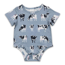 Load image into Gallery viewer, Short sleeves cow baby boy romper