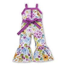Load image into Gallery viewer, Sleeveless floral bell bottom baby girls jumpsuit