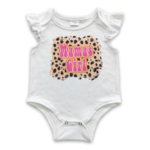 Load image into Gallery viewer, Mama's girl leopard baby girls romper