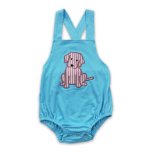Load image into Gallery viewer, Blue dog embroidery cute baby boy romper