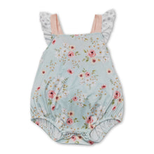 Load image into Gallery viewer, Floral bubbles baby girls spring romper