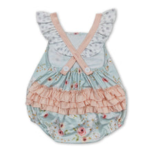 Load image into Gallery viewer, Floral bubbles baby girls spring romper