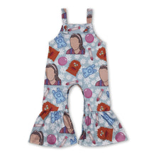 Load image into Gallery viewer, Short sleeves pencil blue overalls print baby kids jumpsuit