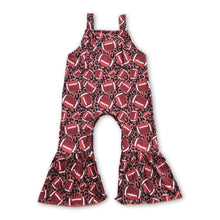 Load image into Gallery viewer, Leopard football sleeveless baby girls jumpsuit