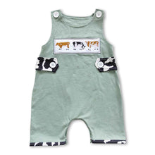 Load image into Gallery viewer, Short sleeves cow print baby boy romper