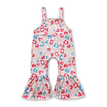 Load image into Gallery viewer, Sleeveless colorful leopard bell bottom baby girls jumpsuit