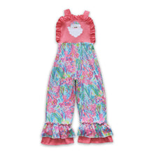 Load image into Gallery viewer, Santa pink tie dye kids girls overalls