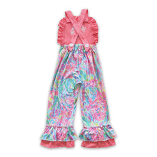 Load image into Gallery viewer, Santa pink tie dye kids girls overalls