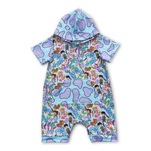 Load image into Gallery viewer, Short sleeves dinosaur baby kids hooded romper
