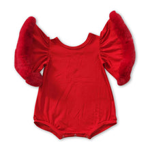 Load image into Gallery viewer, Red flare sleeves baby girls Christmas romper