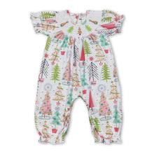 Load image into Gallery viewer, Short sleeves Christmas tree baby girls romper