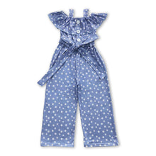 Load image into Gallery viewer, Sleeveless blue polka dots baby girls overalls