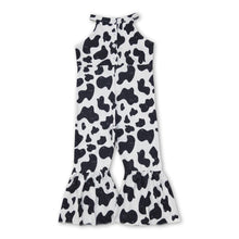 Load image into Gallery viewer, Cow print sleeveless baby girls jumpsuit