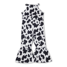 Load image into Gallery viewer, Cow print sleeveless baby girls jumpsuit