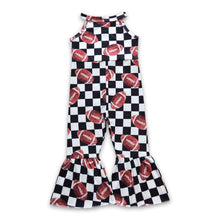 Load image into Gallery viewer, Football plaid sleeveless baby girls jumpsuit